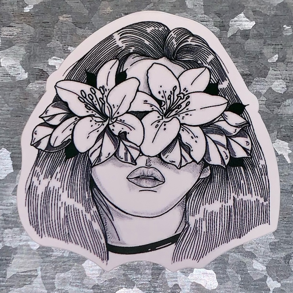 Flower Girl Gothic Waterproof Vinyl Sticker